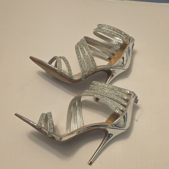 BRAND NEW JESSICA SIMPSON RHINESTONE  ELEGANT STRAPPY HEELS SANDALS R3 - Picture 10 of 16